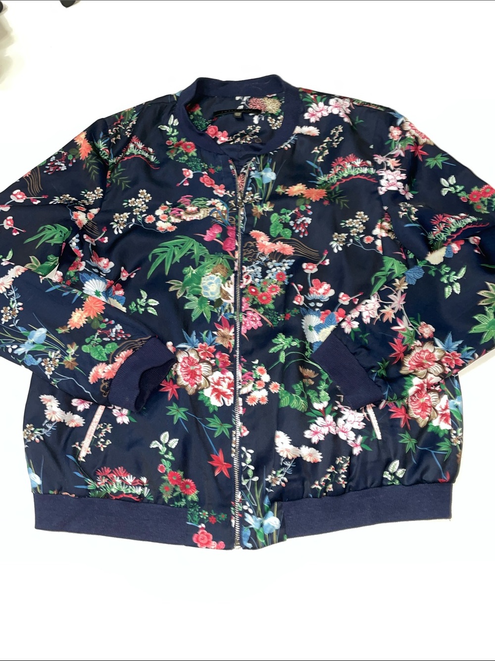 Forest Lily Bomber floral jacket medium